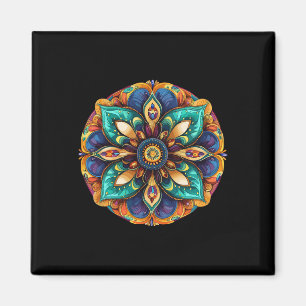Heilige Lotos-Mandala-Boho-Meditation Magnet