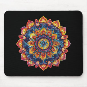 Heilige Lotos-Mandala Hippie-Festival-Stil Mousepad