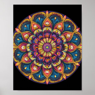 Heilige Lotus-Mandala-Boho-Yoga-Meditation Poster