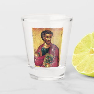 Heilige Luke, die evangelistisch-orthodoxe Ikone Schnapsglas