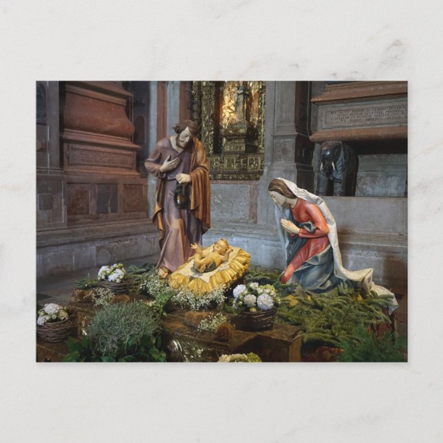 Heilige Maria, Jesus und Heiliger Joseph in Jeroni Postkarte (Vorderseite)