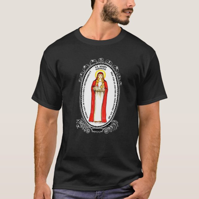 Heilige Maria Magdalene beten für uns katholische  T-Shirt (Vorderseite)