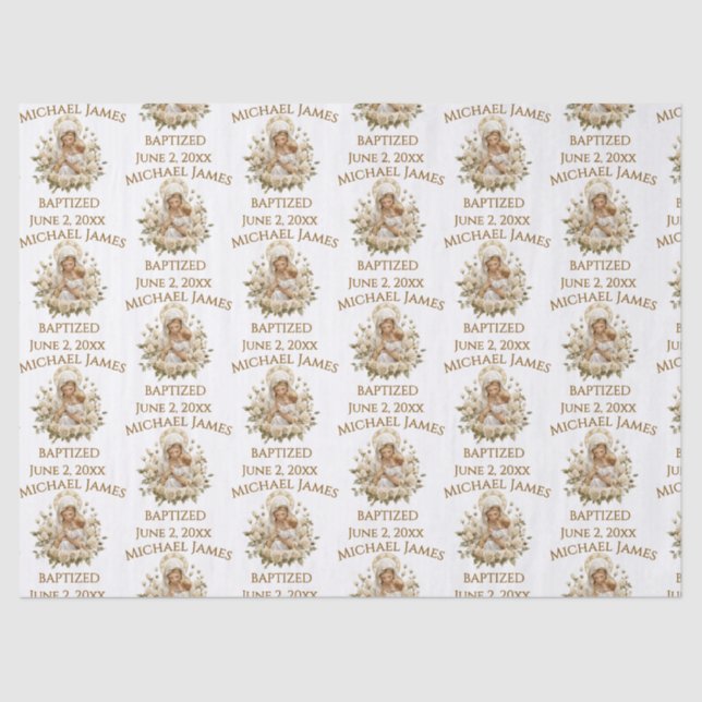 Heilige Maria mit Kind Jesus Taufe Seidenpapier (Vorderseite)