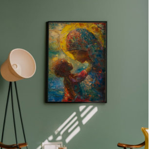 Heilige Maria und Jesus Expressionismus Fotodruck