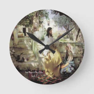 Heilige Martha und Maria von Bethany Runde Wanduhr