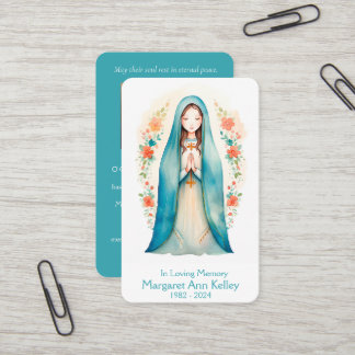 Heilige Mary Watercolor Katholische Gebetskarte Visitenkarte