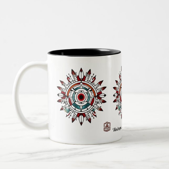 "Heilige Muster" Zweifarbige Tasse (Links)