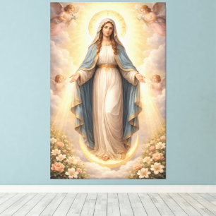 Heilige Mutter Gottes Göttliche Liebe & Schutz´11 Leinwanddruck