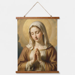 Heilige Mutter Gottes – Göttliche Liebe & Schutz´3 Wandteppich Mit Holzrahmen