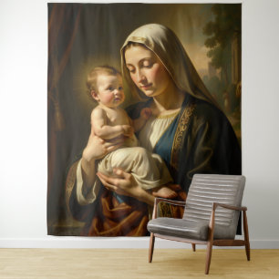 Heilige Mutter Gottes – Göttliche Liebe & Schutz´5 Wandteppich