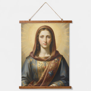 Heilige Mutter Gottes – Göttliche Liebe & Schutz´6 Wandteppich Mit Holzrahmen