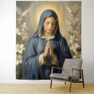 Heilige Mutter Gottes – Göttliche Liebe & Schutz´7 Wandteppich