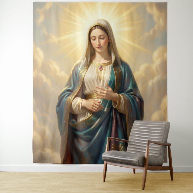 Heilige Mutter Gottes – Göttliche Liebe & Schutz´9 Wandteppich (Beispiel)