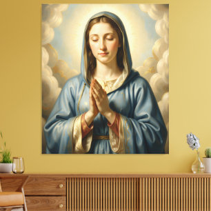 Heilige Mutter Gottes – Göttliche Liebe & Schutz Leinwanddruck