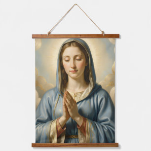 Heilige Mutter Gottes – Göttliche Liebe & Schutz Wandteppich Mit Holzrahmen