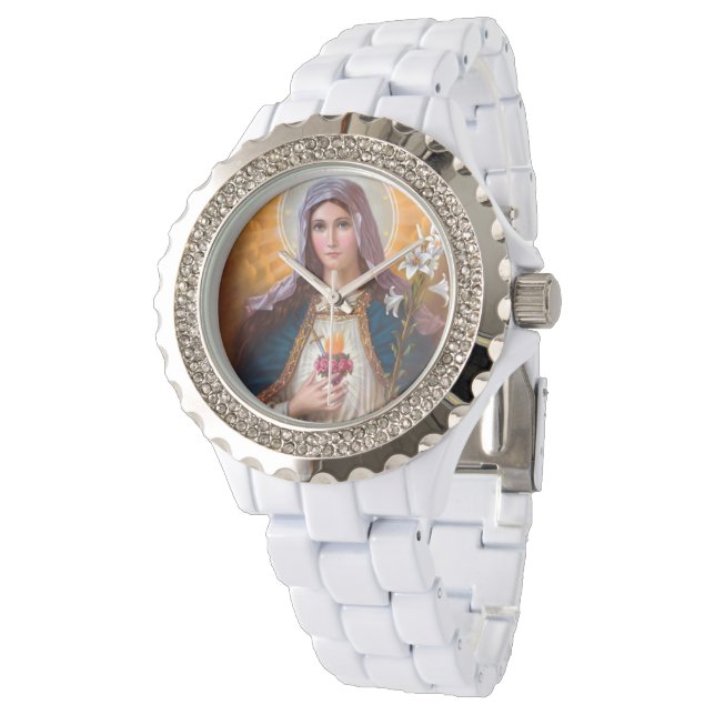 Heilige Mutter Maria Unbeflecktes Herz, St. Maria, Armbanduhr (Schrägansicht)