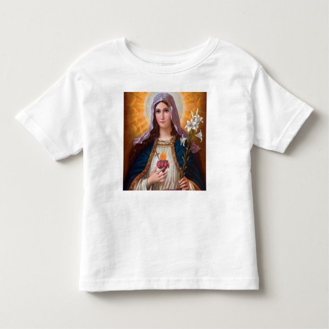 Heilige Mutter Maria Unbeflecktes Herz, St. Maria, Kleinkind T-shirt (Vorderseite)