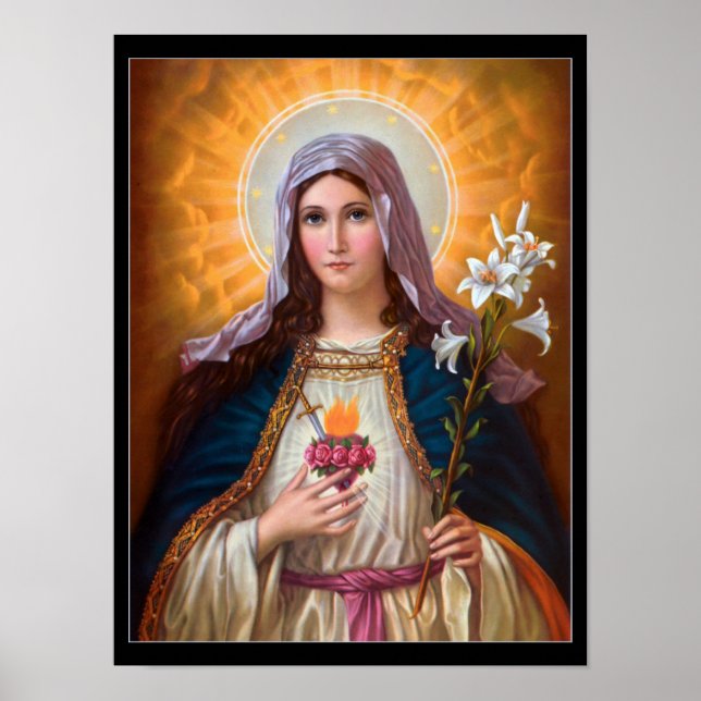 Heilige Mutter Maria Unbeflecktes Herz, St. Maria, Poster (Vorne)