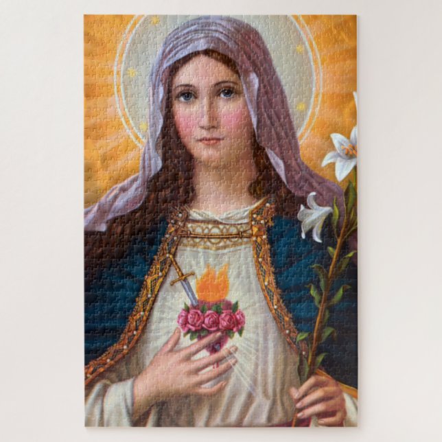 Heilige Mutter Maria Unbeflecktes Herz, St. Maria, Puzzle (Vertikal)