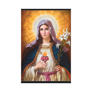 Heilige Mutter Mary Immakulieren Herz, katholische Leinwanddruck