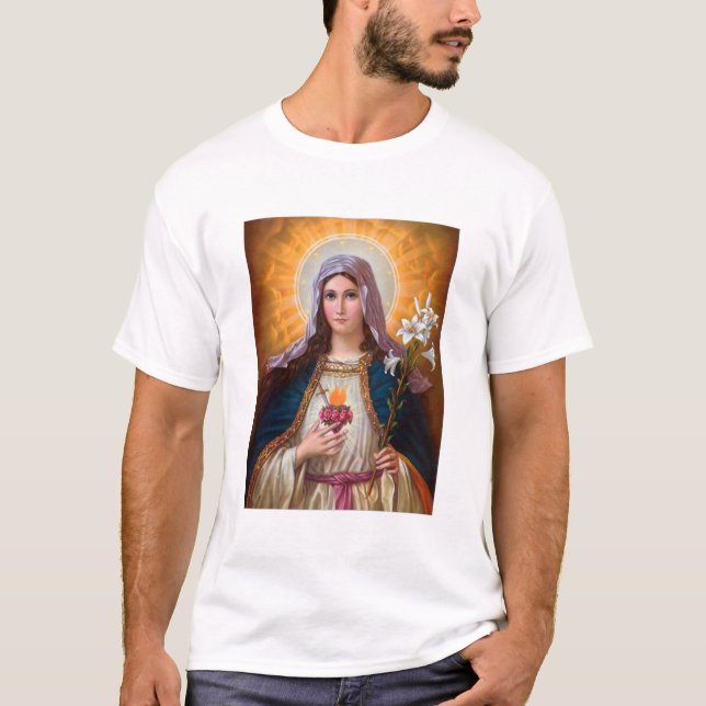Heilige Mutter Mary Immakulieren Herz, katholische T-Shirt (Vorderseite)