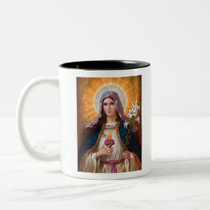 Heilige Mutter Mary Immakulieren Herz, katholische Zweifarbige Tasse