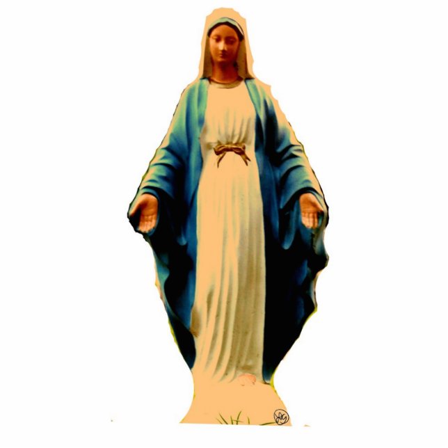 Heilige Mutter-Statue Freistehende Fotoskulptur (Vorne)
