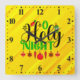 Heilige Nacht-84603 Quadratische Wanduhr