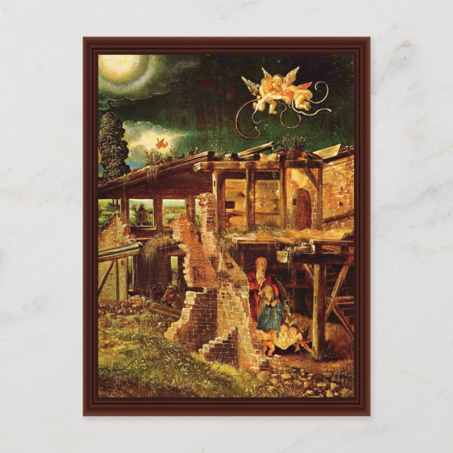 Heilige Nacht (Geburt) von Altdorfer, Albrecht Postkarte (Vorderseite)