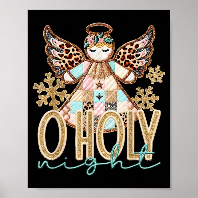 Heilige Nacht Patchwork Engel Christlich Jesus Chr Poster (Vorne)