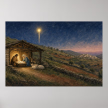 Heilige Nacht Stall Geburts Poster