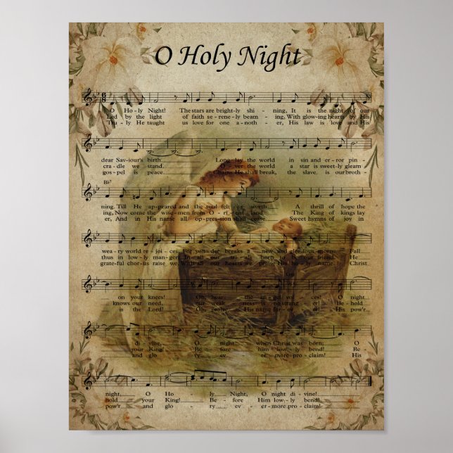 Heilige Nacht, Vintage-Weihnachten Poster (Vorne)
