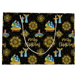 Heilige Nachtkrippe Mary Joseph Jesus Golden Star Große Geschenktüte