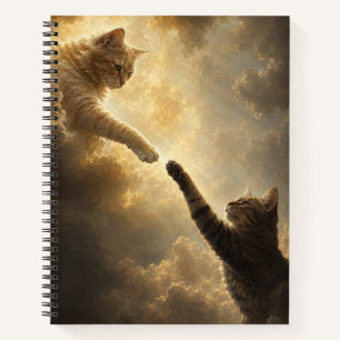Heilige Nahe Berührung Zwischen Katzen Spiralblock Notizbuch