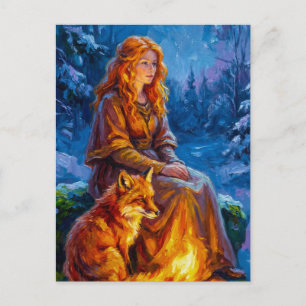 Heilige Natur: Keltische Göttin Brigid Kunst auf L Postkarte