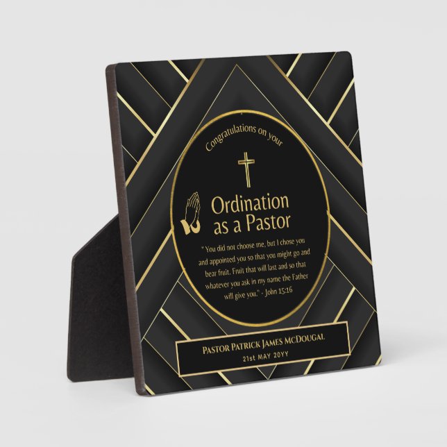 Heilige, neu ordinierte Pastor Bibel Verse Custom Fotoplatte (Vorderseite)