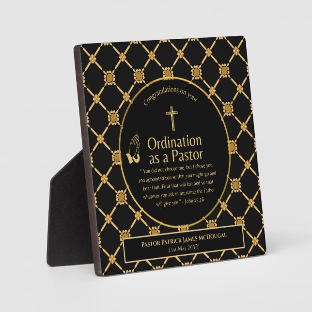 Heilige, neu ordinierte Pastor Bibel Verse Custom Fotoplatte (Vorderseite)