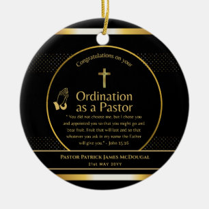 Heilige, neu ordinierte Pastor Bibel Verse Custom Keramik Ornament