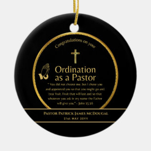 Heilige, neu ordinierte Pastor Bibel Verse Custom Keramik Ornament