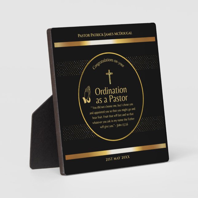 Heilige, neu ordinierte Pastor Personalisiertes Ge Fotoplatte (Vorderseite)