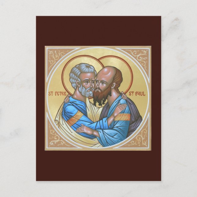 Heilige Peter und Paul Gebetskarte Postkarte (Vorderseite)