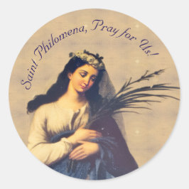 Heilige Philomena Runder Aufkleber