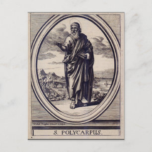 Heilige Polykarp Apostolische Kirche Vater Grafik Postkarte