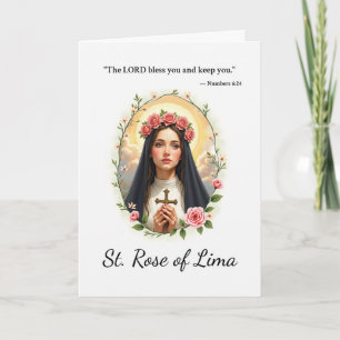 Heilige Rosa von Lima Gottes Frieden Rosen Schrift Karte