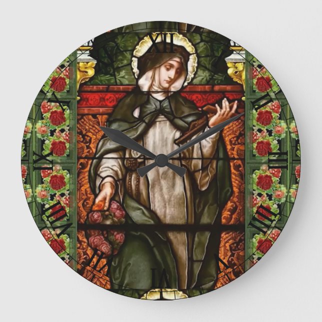 Heilige Rose der Lima Große Wanduhr (Vorderseite)