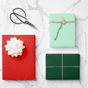 Heilige Rot- und Evergreen-Winterfeste Geschenkpapier Set