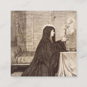 Heilige Scholastika Patronin der Schule Quadratische Visitenkarte