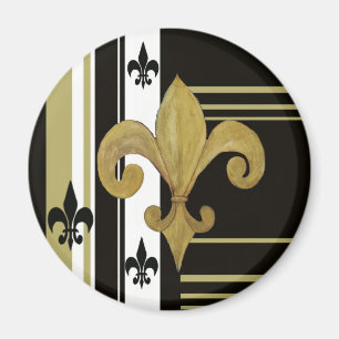 Heilige Schwarz und Gold Fleur de lis Magnet