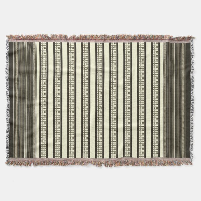 Heilige Symbole: Afrikanischer Mali Mudcloth Inspi Decke (Vorderseite)