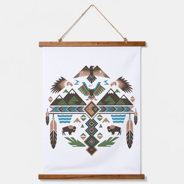 Heilige Symbole Wandteppich Mit Holzrahmen (Vorderseite)